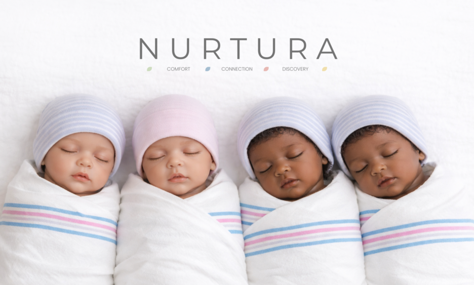 AI-generated concept image showing several babies from the Nurtura range