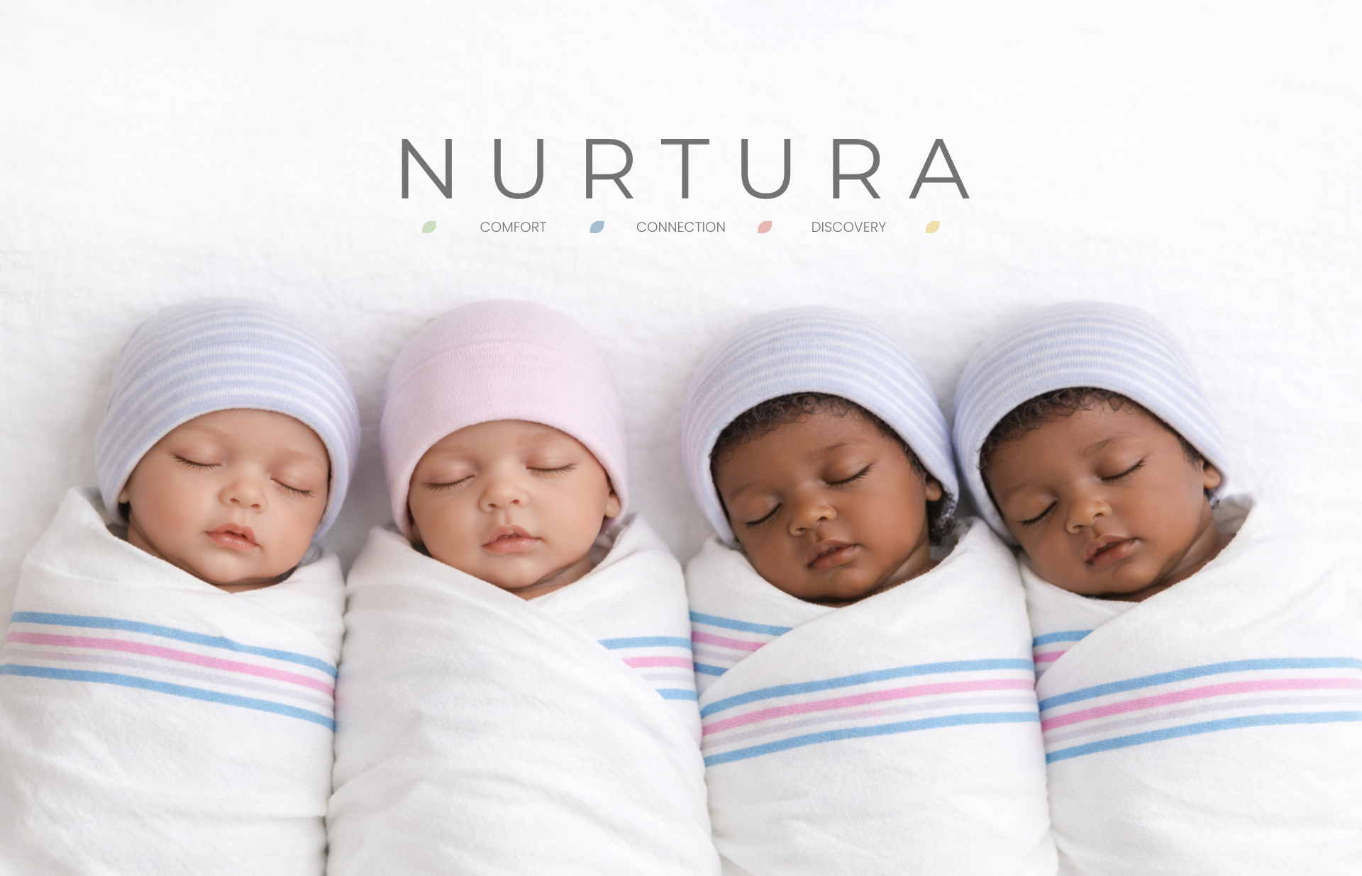 AI-generated concept image showing several babies from the Nurtura range