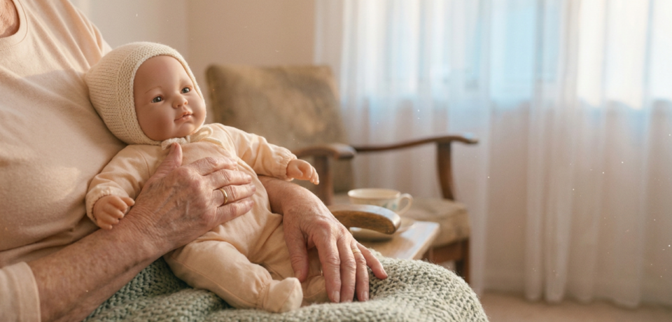 Comfort doll for aged care and dementia care discussions in Australia