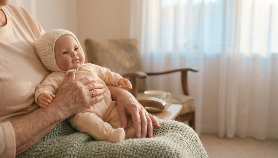 Comfort doll for aged care and dementia care discussions in Australia