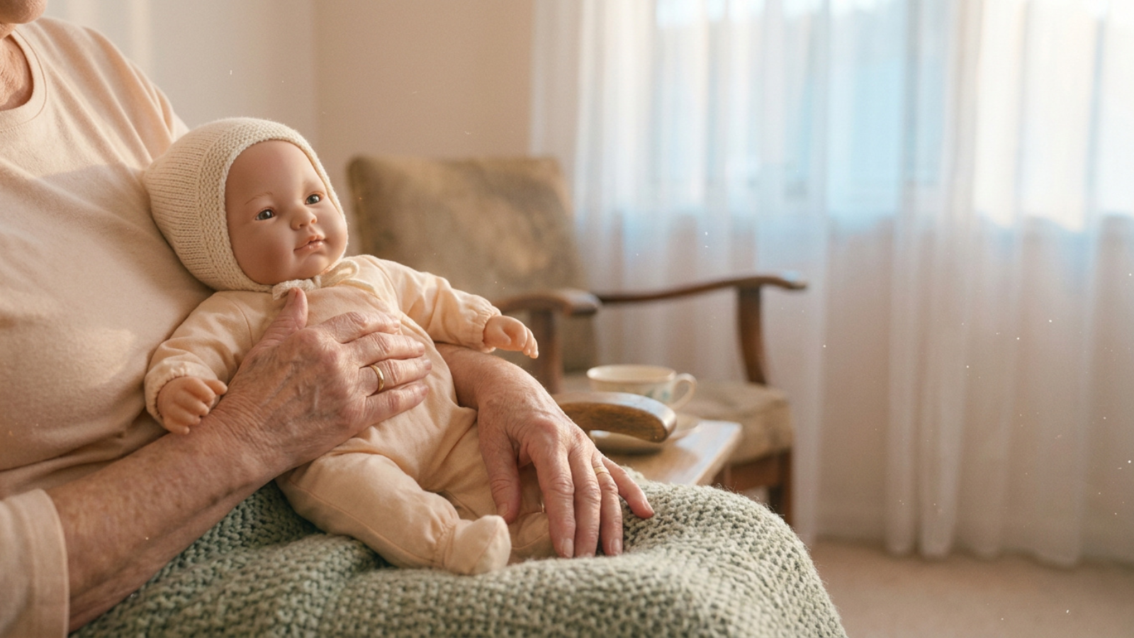 Comfort doll for aged care and dementia care discussions in Australia