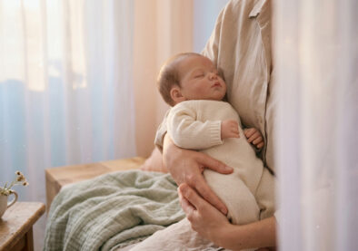 Nurtura baby comfort and connection doll banner showing a realistic baby doll in a calm, comforting setting