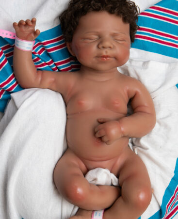 Big Hugs girl full body silicone reborn doll Australia, realistic weighted silicone reborn baby, full body bands image