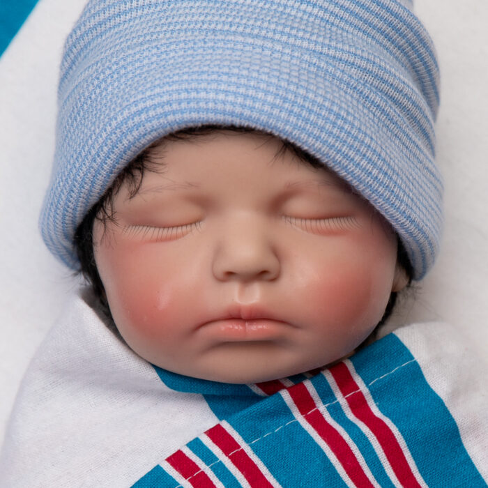 Cosy Cuddles boy full body silicone reborn doll Australia, realistic weighted silicone reborn baby, headshot beanie image