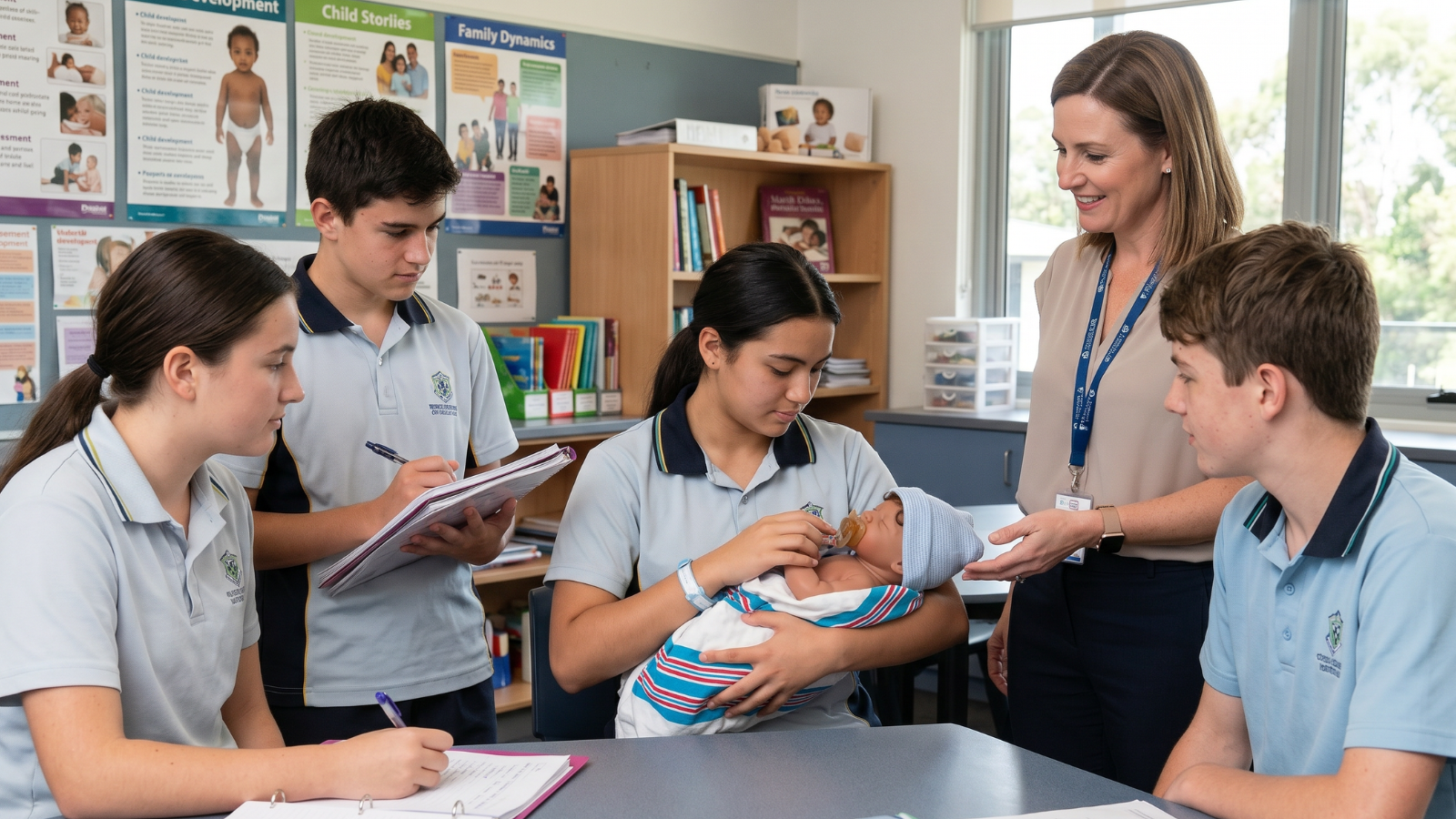 Parenting education dolls used in family studies programs