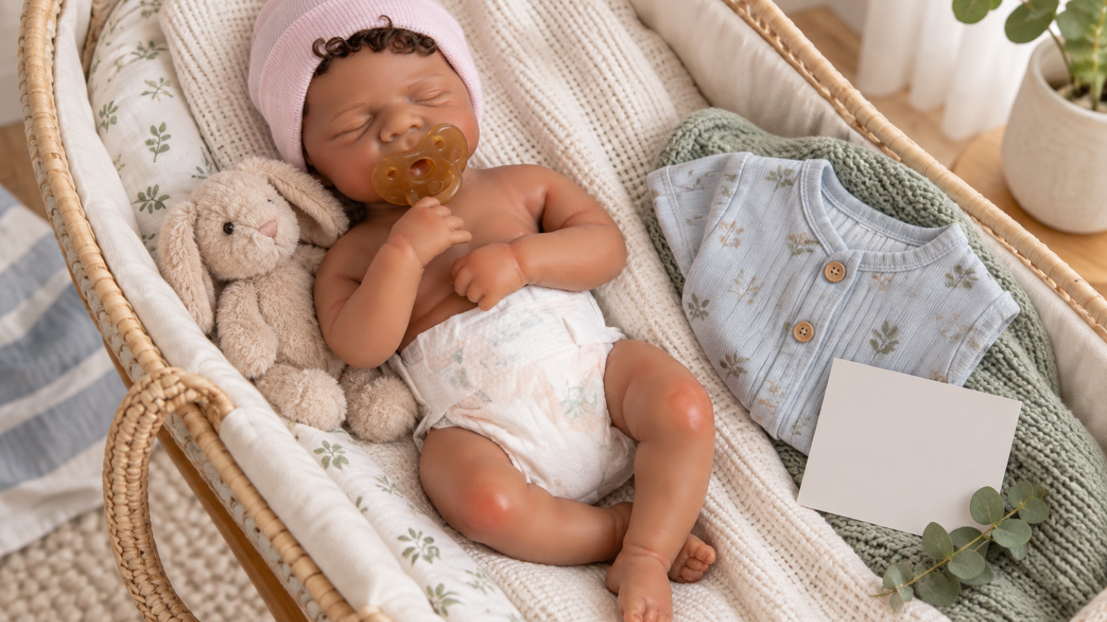 Gentle dressing routine with a realistic reborn baby doll, soft clothing and a blanket